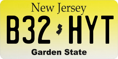 NJ license plate B32HYT