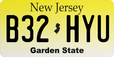 NJ license plate B32HYU