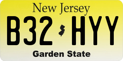 NJ license plate B32HYY