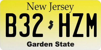NJ license plate B32HZM