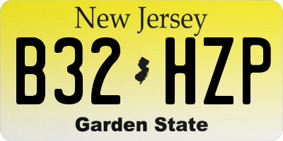 NJ license plate B32HZP