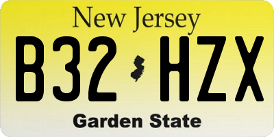 NJ license plate B32HZX