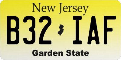 NJ license plate B32IAF