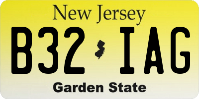 NJ license plate B32IAG