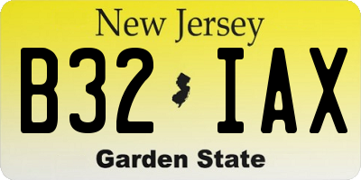 NJ license plate B32IAX