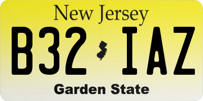 NJ license plate B32IAZ