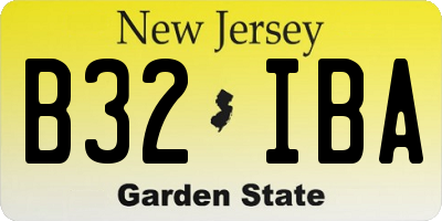 NJ license plate B32IBA