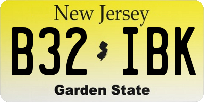 NJ license plate B32IBK
