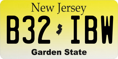 NJ license plate B32IBW
