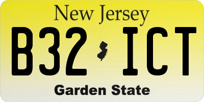 NJ license plate B32ICT