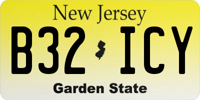 NJ license plate B32ICY