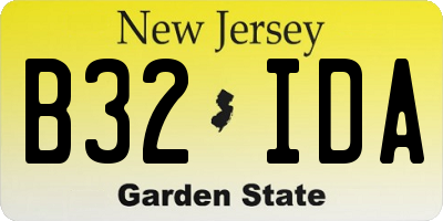 NJ license plate B32IDA