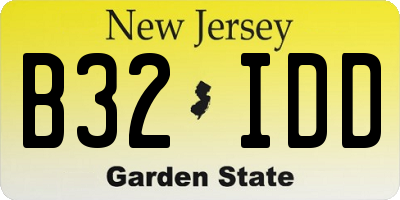 NJ license plate B32IDD