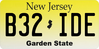 NJ license plate B32IDE