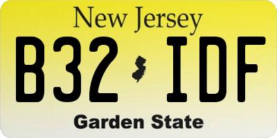 NJ license plate B32IDF