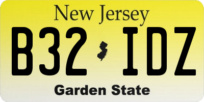 NJ license plate B32IDZ