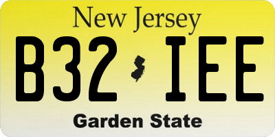 NJ license plate B32IEE