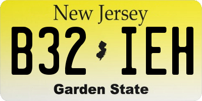 NJ license plate B32IEH