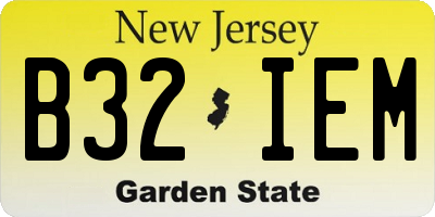 NJ license plate B32IEM