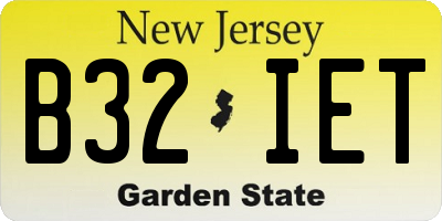 NJ license plate B32IET