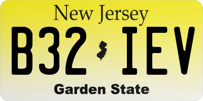 NJ license plate B32IEV