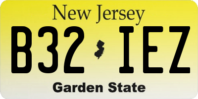 NJ license plate B32IEZ