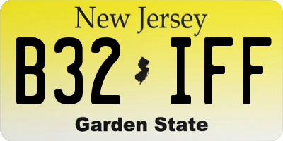NJ license plate B32IFF