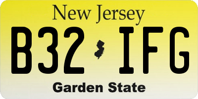 NJ license plate B32IFG