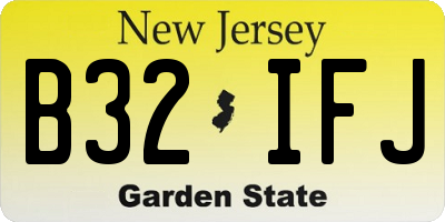 NJ license plate B32IFJ
