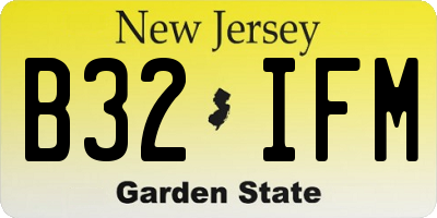 NJ license plate B32IFM