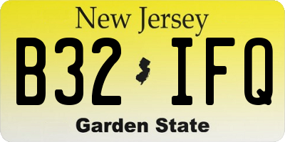NJ license plate B32IFQ