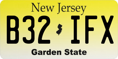 NJ license plate B32IFX