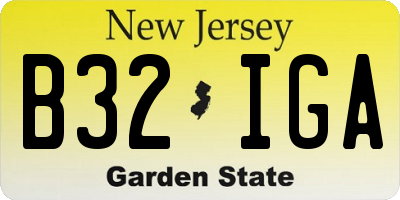 NJ license plate B32IGA
