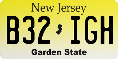 NJ license plate B32IGH