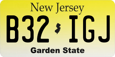 NJ license plate B32IGJ