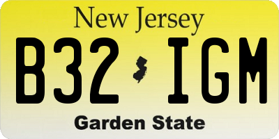 NJ license plate B32IGM