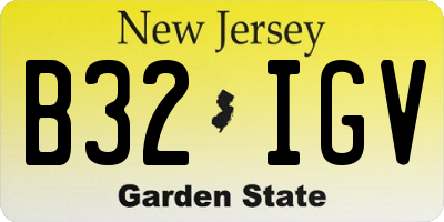 NJ license plate B32IGV