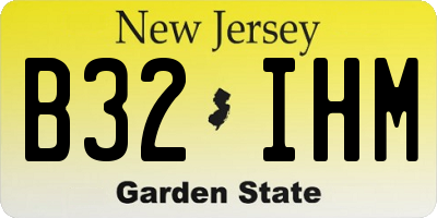 NJ license plate B32IHM