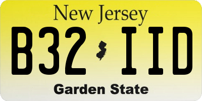 NJ license plate B32IID