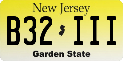 NJ license plate B32III