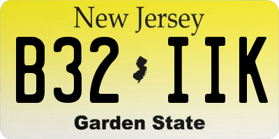 NJ license plate B32IIK