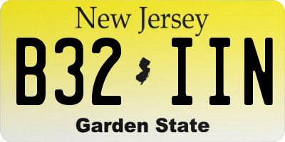 NJ license plate B32IIN