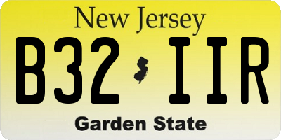 NJ license plate B32IIR