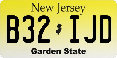 NJ license plate B32IJD