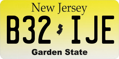 NJ license plate B32IJE