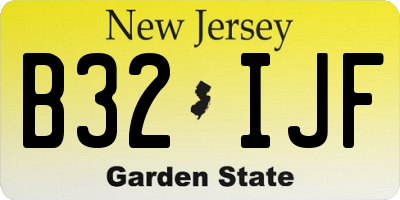 NJ license plate B32IJF