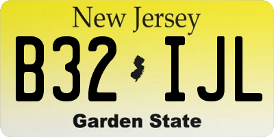NJ license plate B32IJL