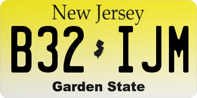 NJ license plate B32IJM
