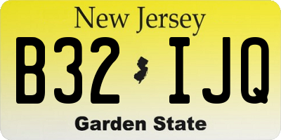 NJ license plate B32IJQ