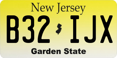 NJ license plate B32IJX